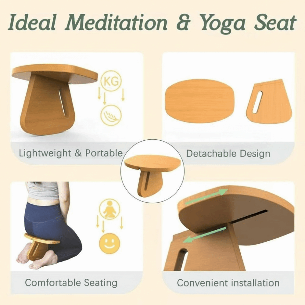 Pilates Chair Wunda - Cadeira de Oração em Madeira Maciça,