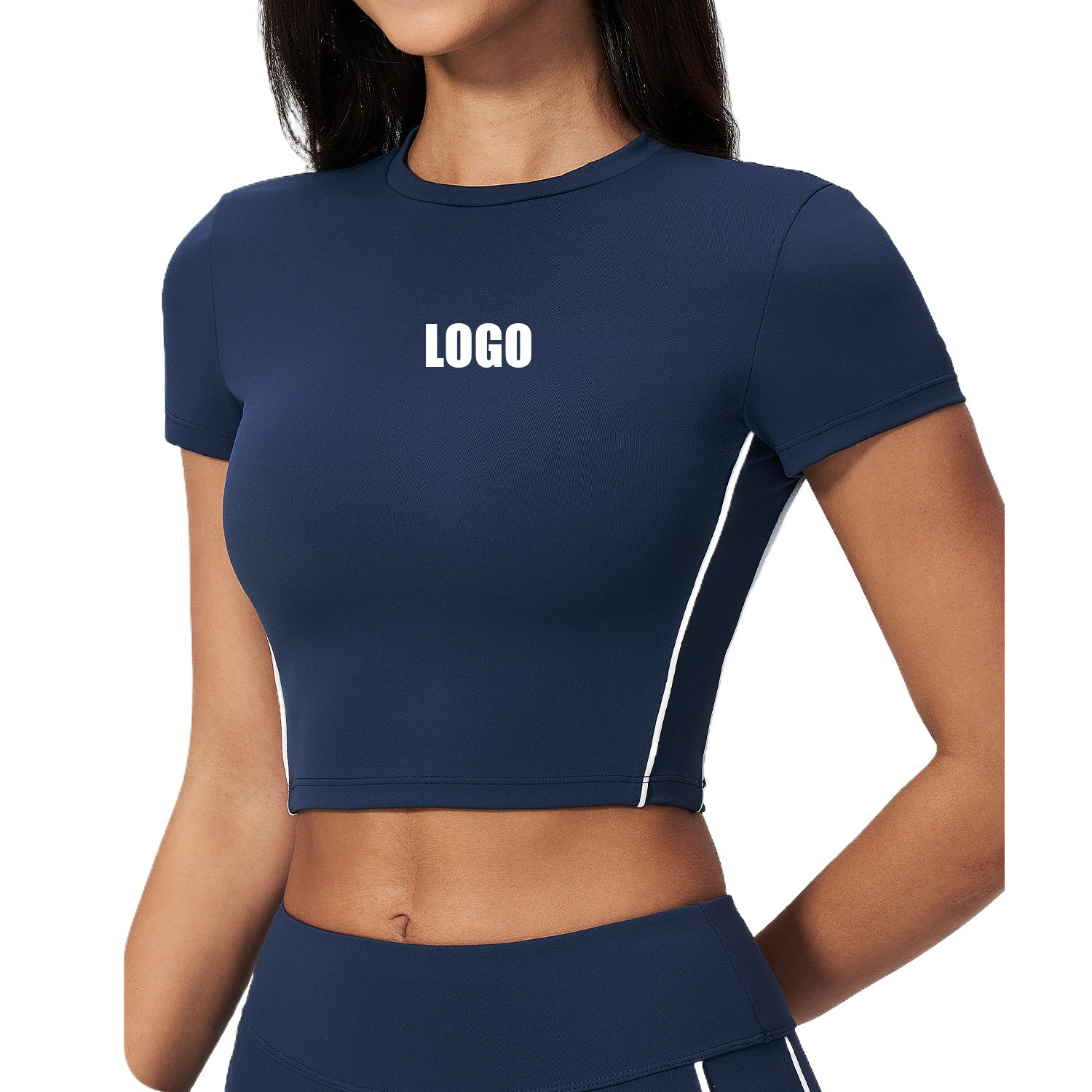 Camiseta de ioga curta e justa - Pilates Yoga Logo avaliação e preço